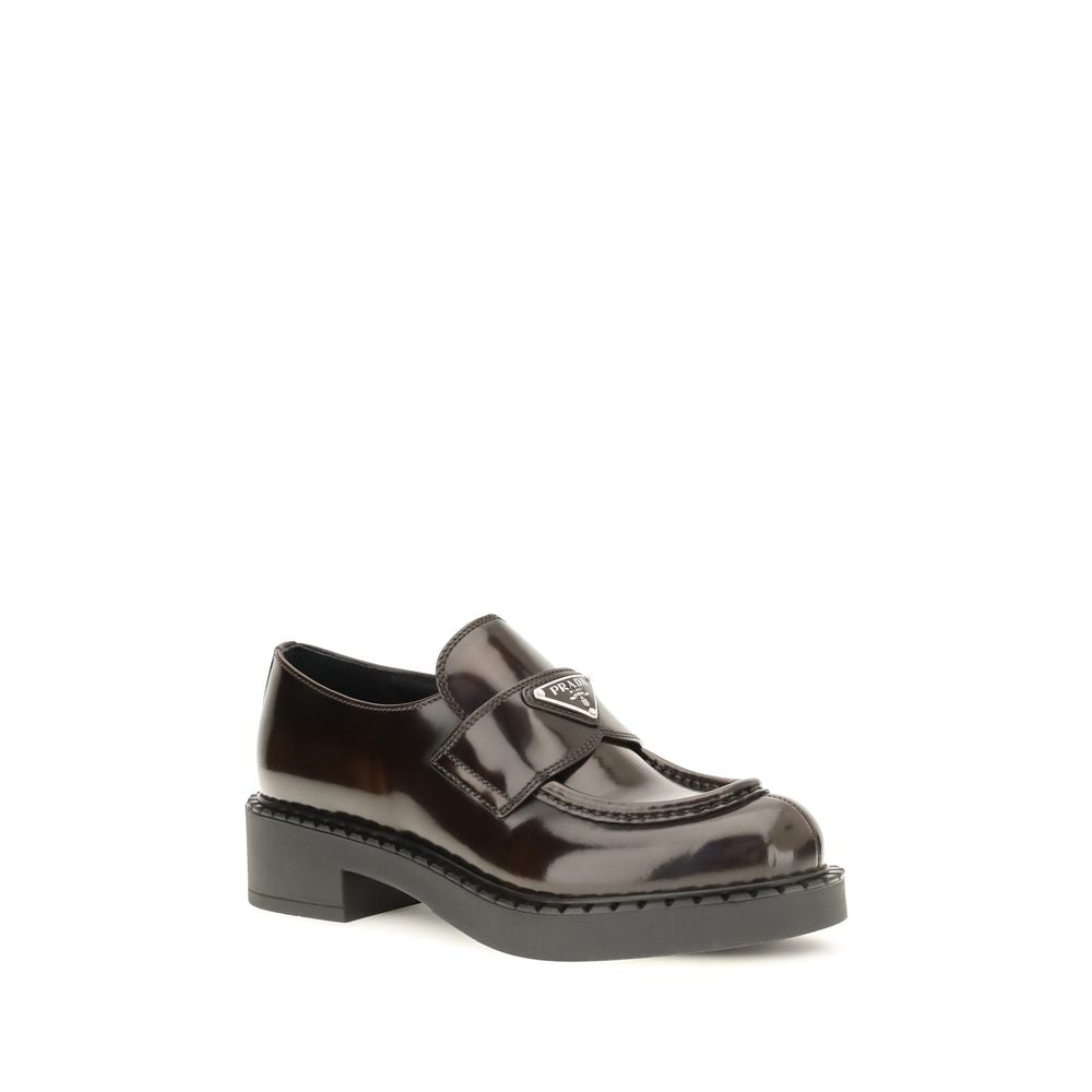 Brown Calf Leather Bos Taurus Slip-On Loafers Prada