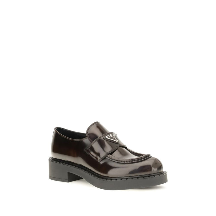 Brown Calf Leather Bos Taurus Slip-On Loafers Prada