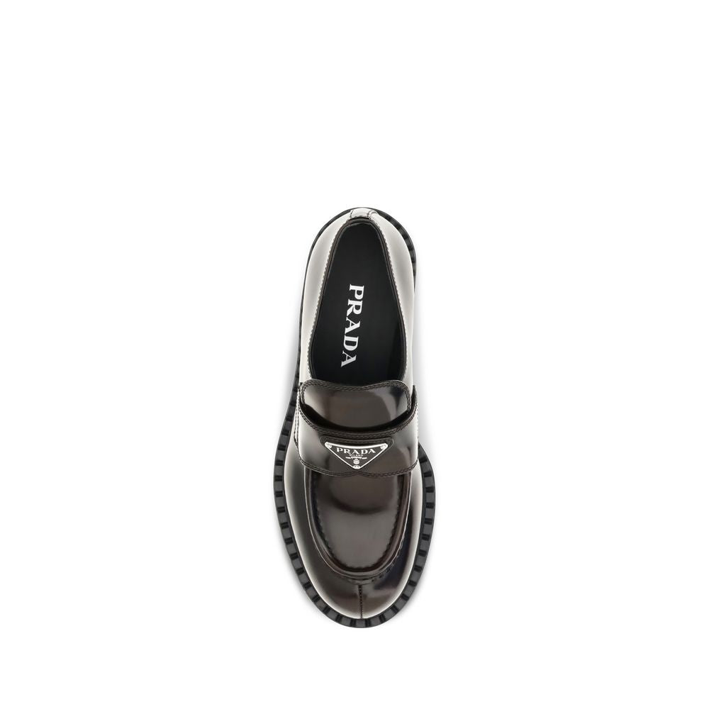Brown Calf Leather Bos Taurus Slip-On Loafers Prada