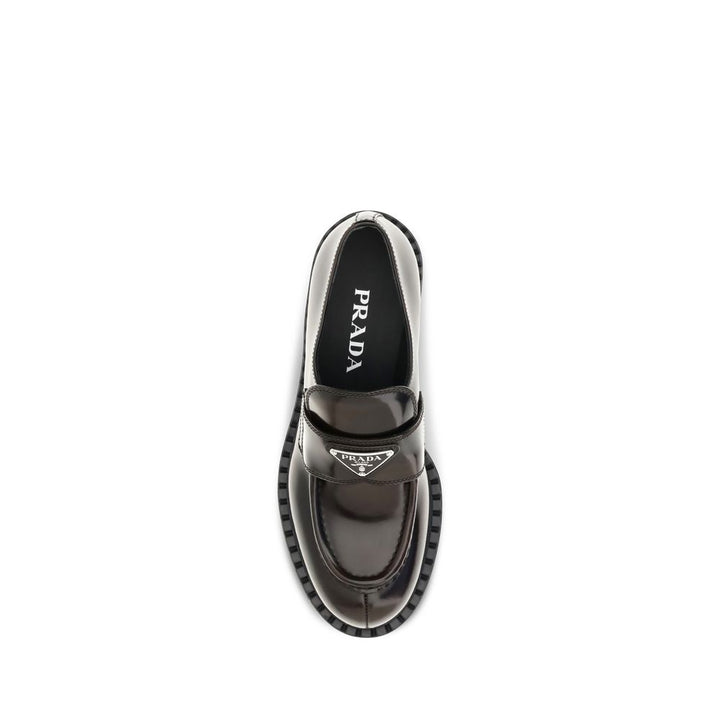 Brown Calf Leather Bos Taurus Slip-On Loafers Prada