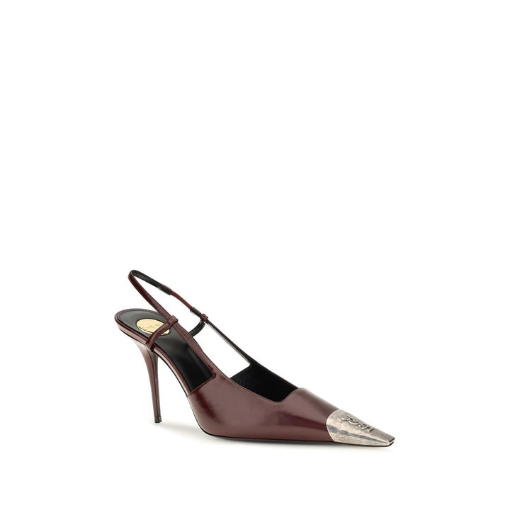 Bordeaux Calf Leather Bos Taurus High Heel Pumps Saint Laurent