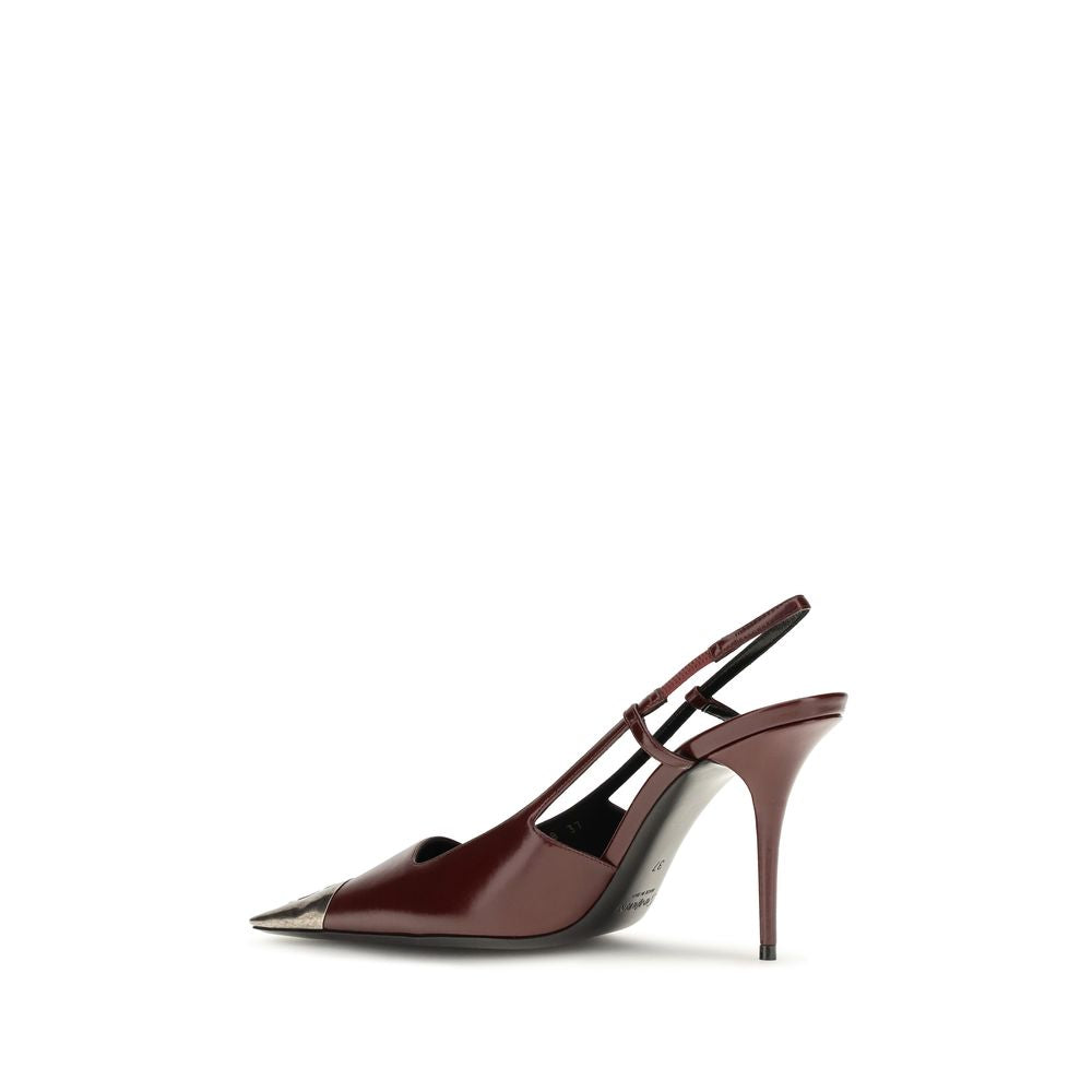 Bordeaux Calf Leather Bos Taurus High Heel Pumps Saint Laurent