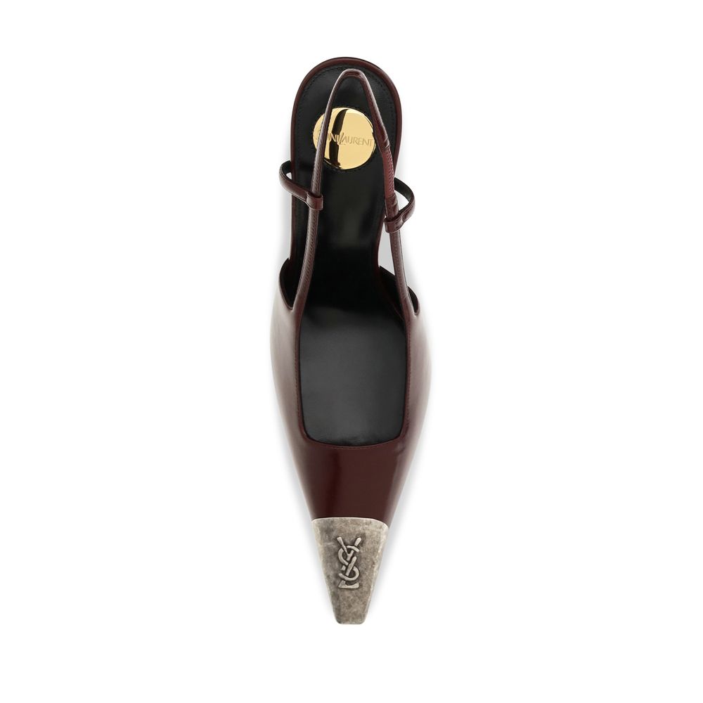 Bordeaux Calf Leather Bos Taurus High Heel Pumps Saint Laurent