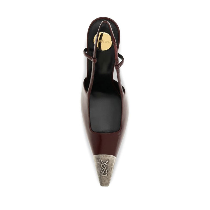Bordeaux Calf Leather Bos Taurus High Heel Pumps Saint Laurent