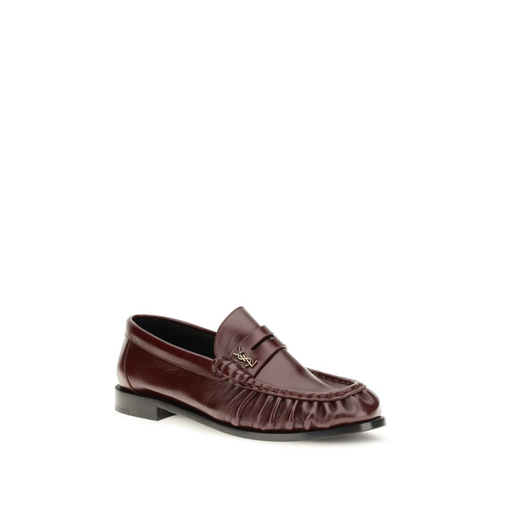 Bordeaux Lamb Ovis Aries Aries Slip-On Loafers Saint Laurent
