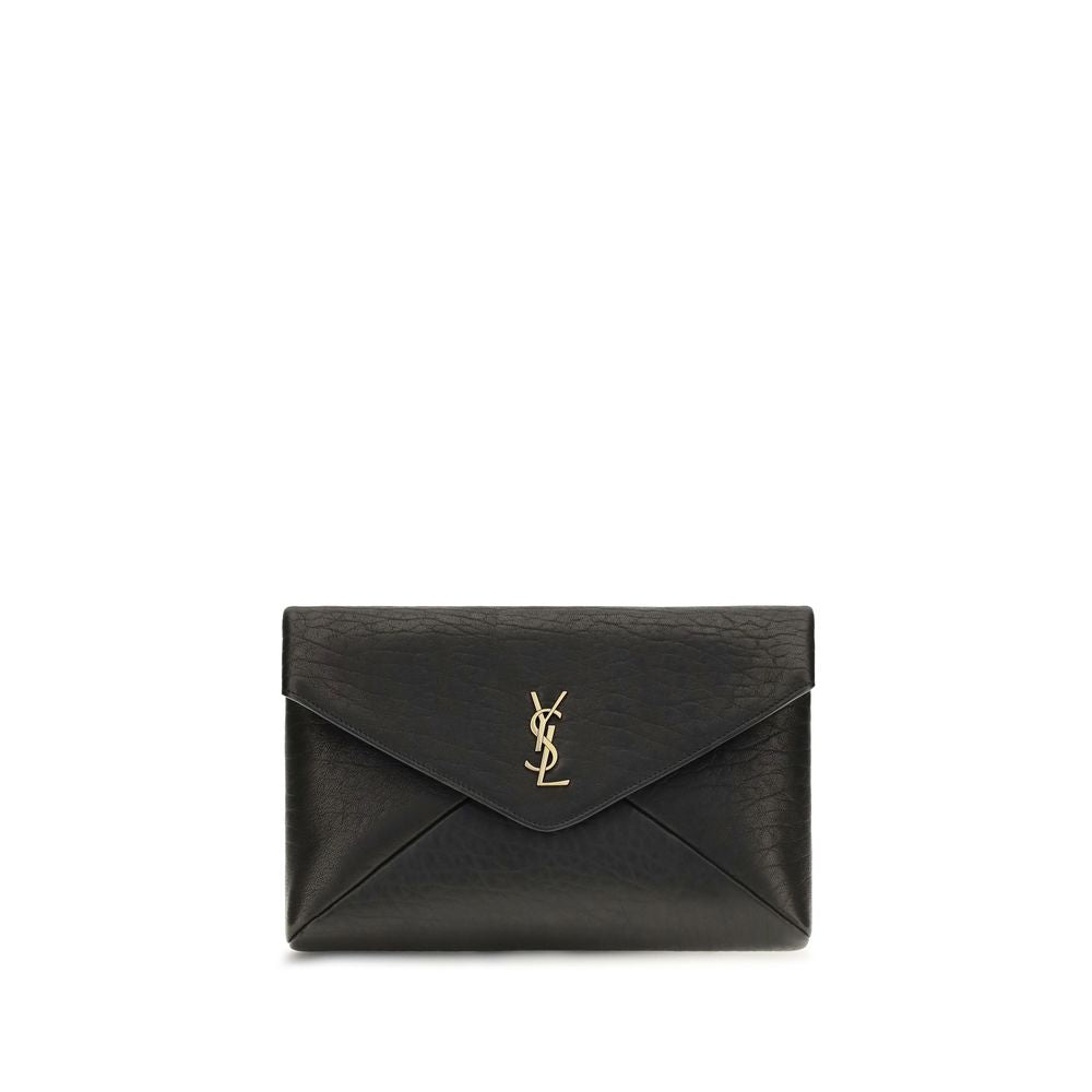 Black Lamb Ovis Aries Aries Clutch Bag Saint Laurent