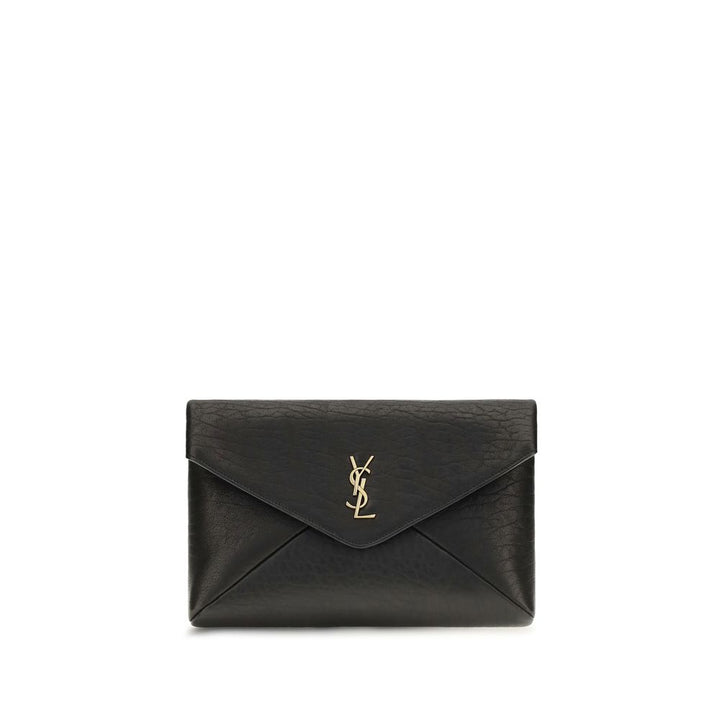 Black Lamb Ovis Aries Aries Clutch Bag Saint Laurent