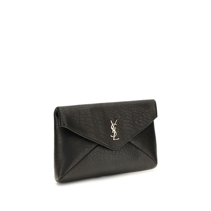 Black Lamb Ovis Aries Aries Clutch Bag Saint Laurent