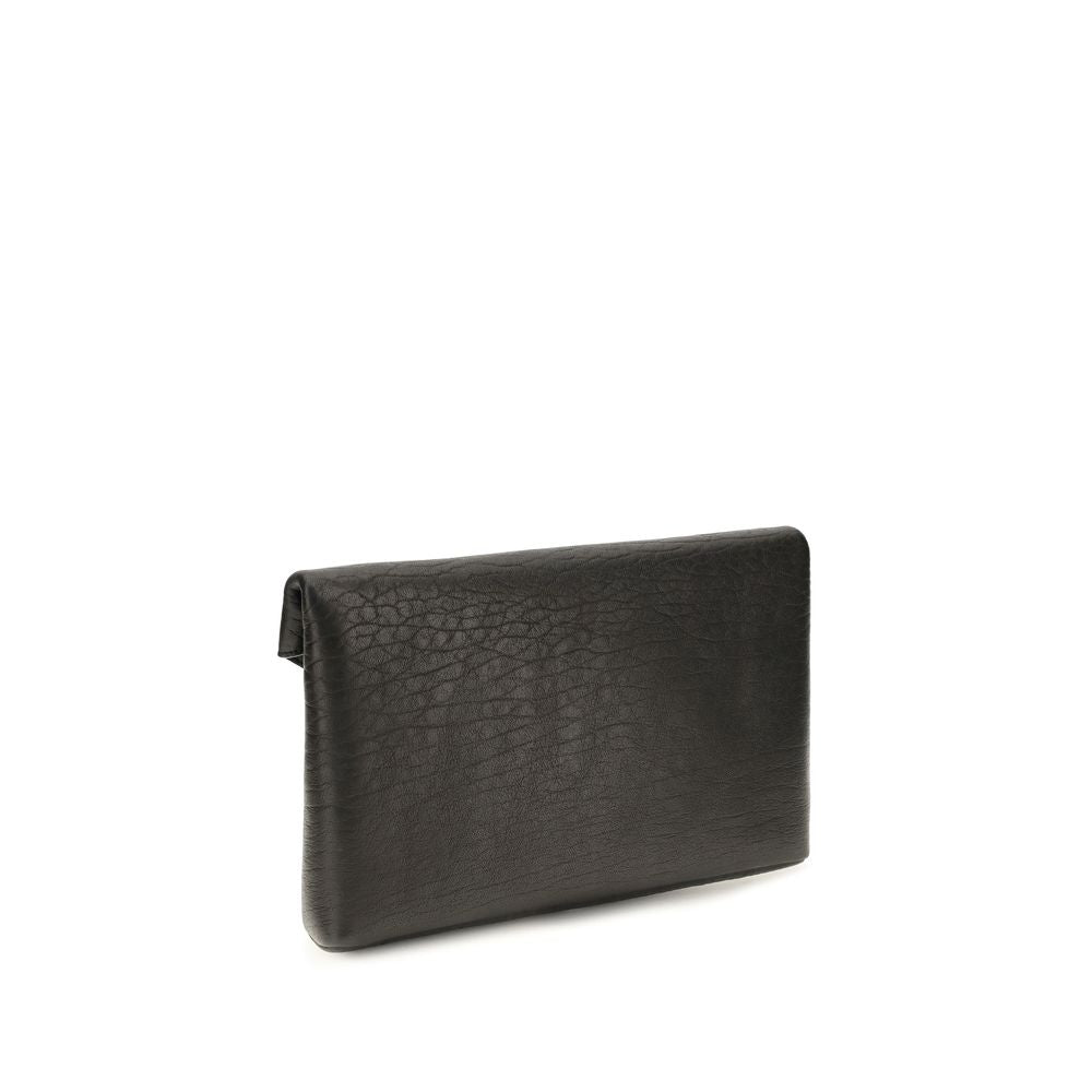 Black Lamb Ovis Aries Aries Clutch Bag Saint Laurent