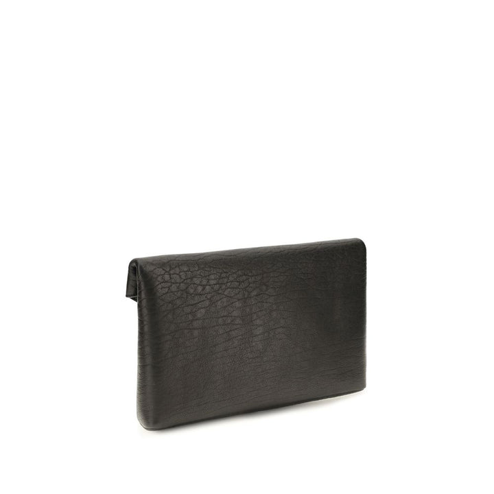 Black Lamb Ovis Aries Aries Clutch Bag Saint Laurent