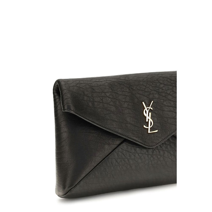 Black Lamb Ovis Aries Aries Clutch Bag Saint Laurent
