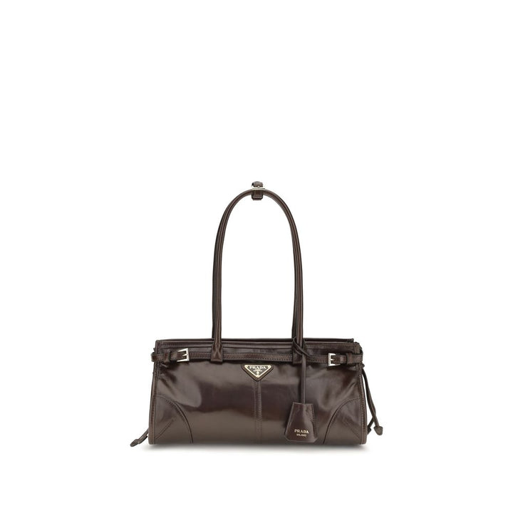 Brown Calf Leather Bos Taurus Shoulder Bag Prada