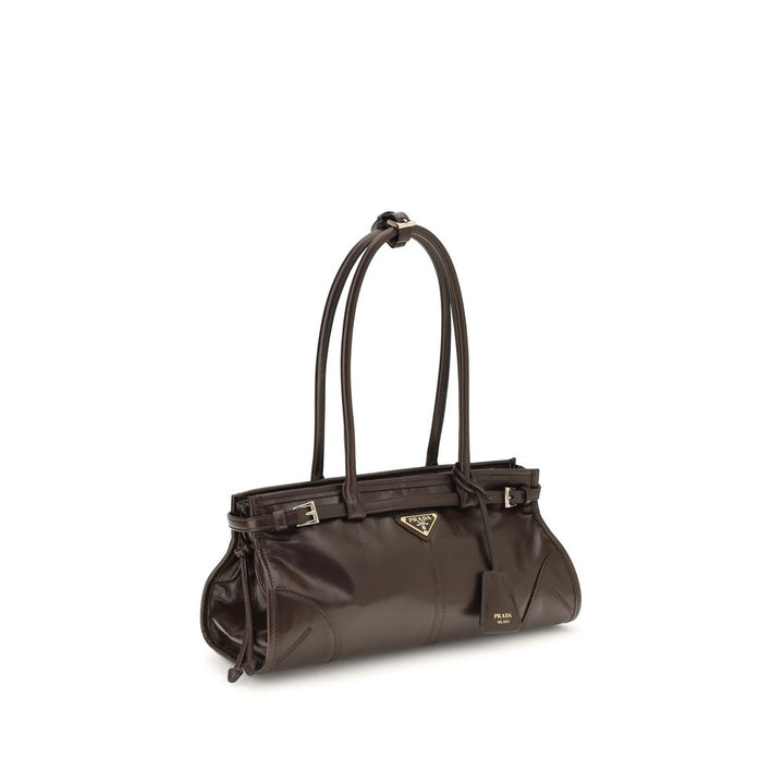 Brown Calf Leather Bos Taurus Shoulder Bag Prada