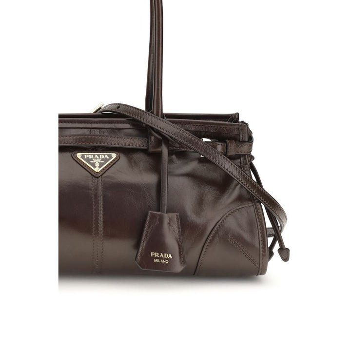 Brown Calf Leather Bos Taurus Shoulder Bag Prada