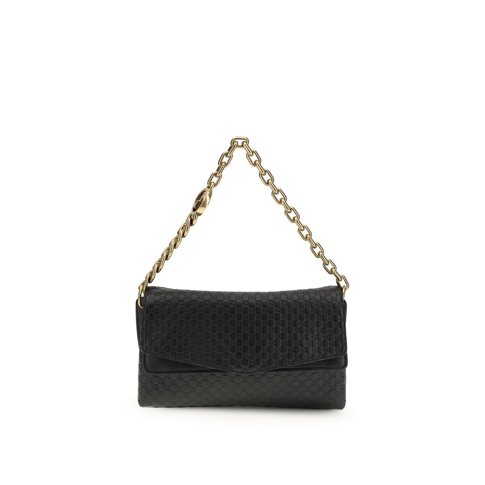 Black Calf Leather Bos Taurus Shoulder Bag Gucci