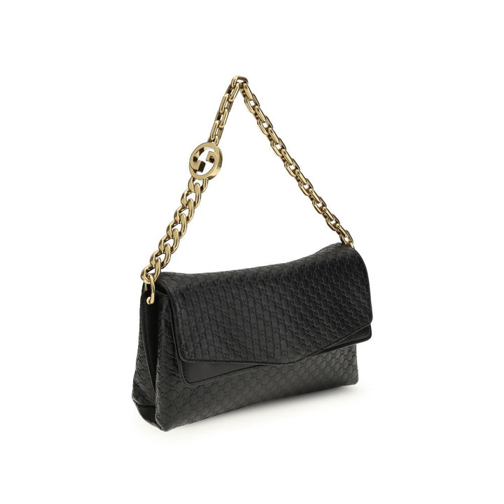 Black Calf Leather Bos Taurus Shoulder Bag Gucci