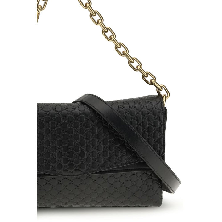 Black Calf Leather Bos Taurus Shoulder Bag Gucci