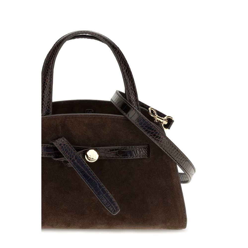 Brown Suede Leather Shoulder Bag Tory Burch
