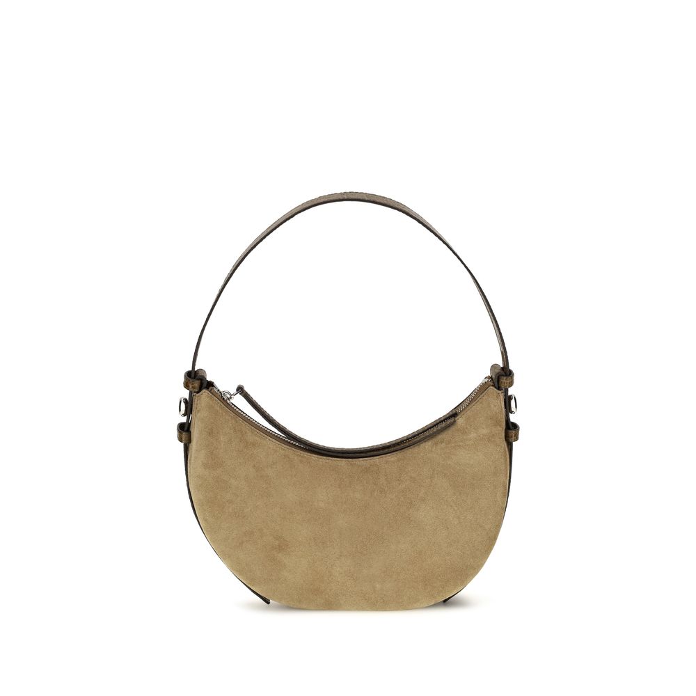 Beige Suede Leather Shoulder Bag Tory Burch