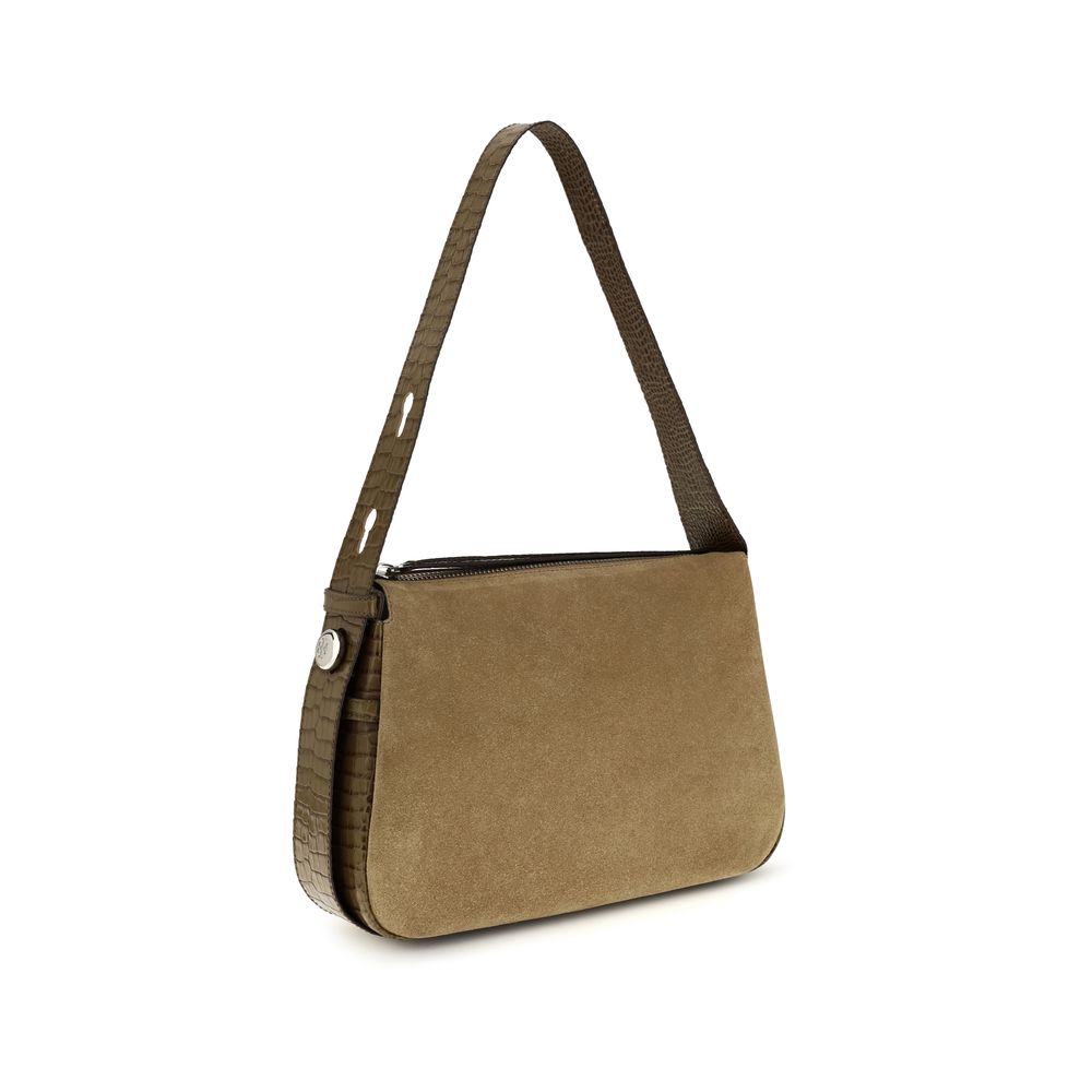 Beige Suede Leather Shoulder Bag Tory Burch