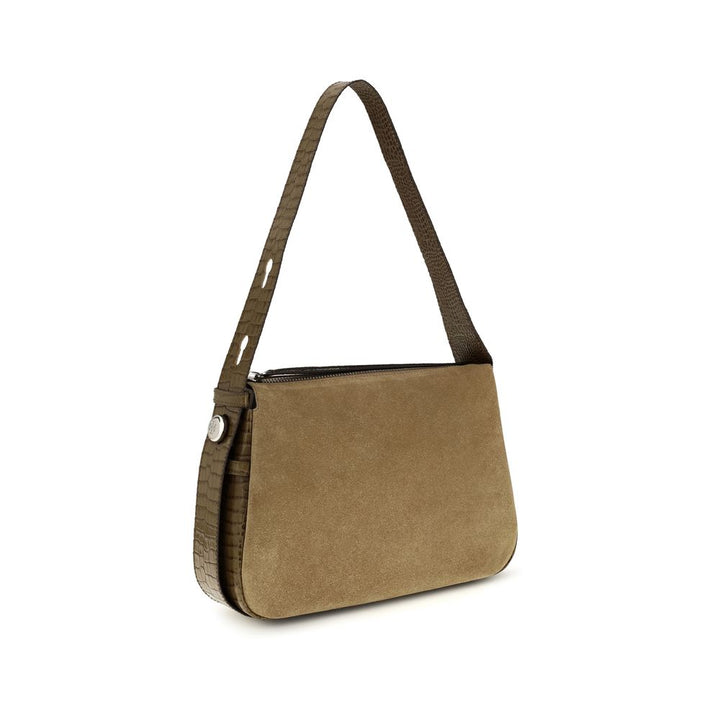 Beige Suede Leather Shoulder Bag Tory Burch