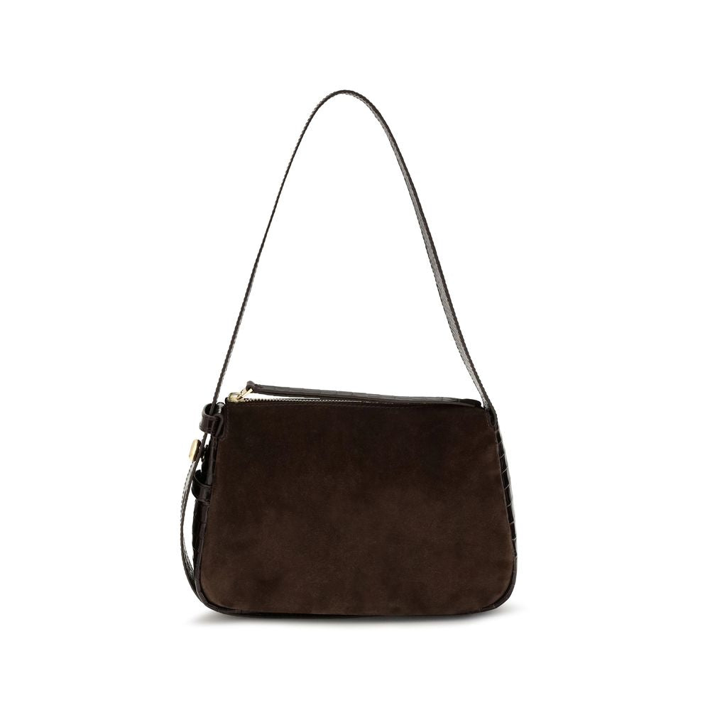 Brown Suede Leather Shoulder Bag Tory Burch