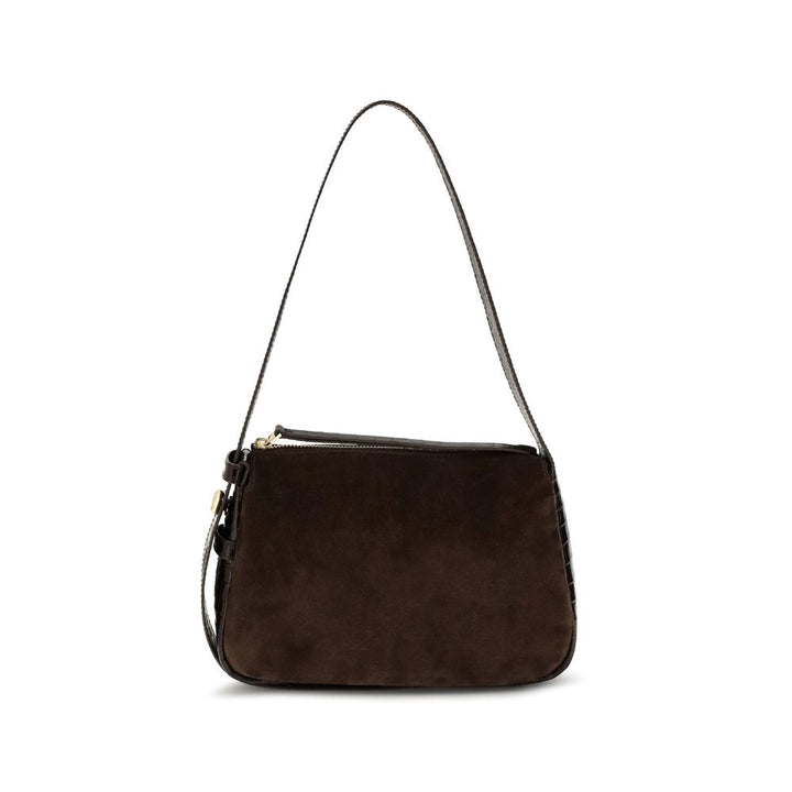 Brown Suede Leather Shoulder Bag Tory Burch