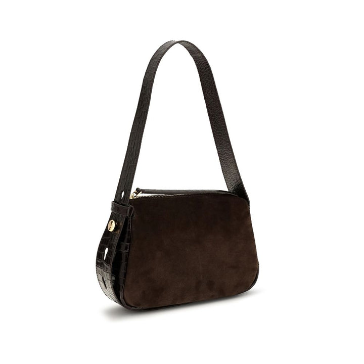 Brown Suede Leather Shoulder Bag Tory Burch