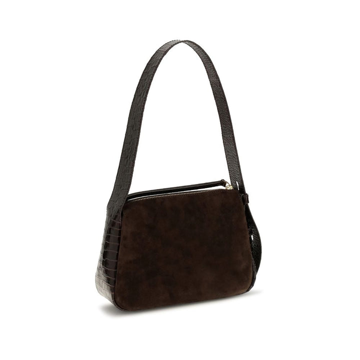 Brown Suede Leather Shoulder Bag Tory Burch