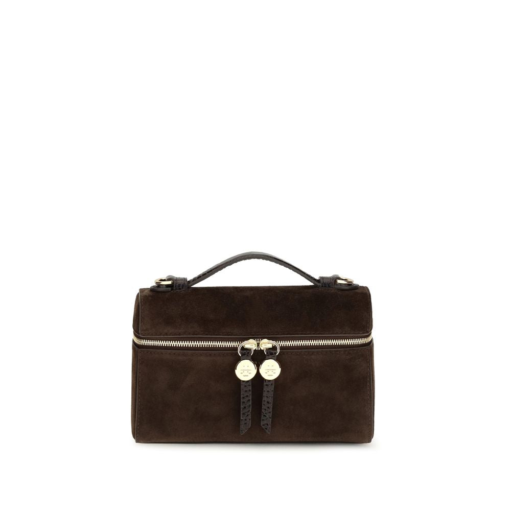 Brown Suede Leather Shoulder Bag Tory Burch