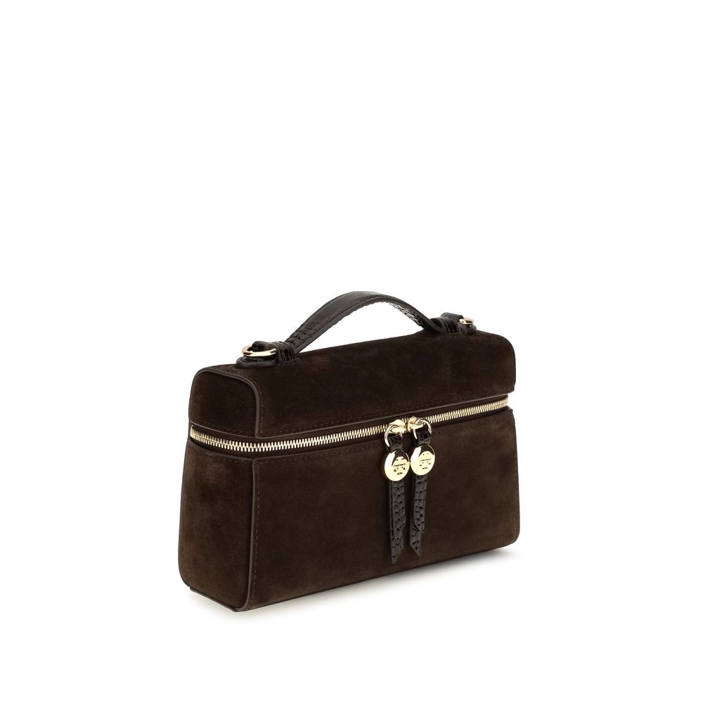 Brown Suede Leather Shoulder Bag Tory Burch