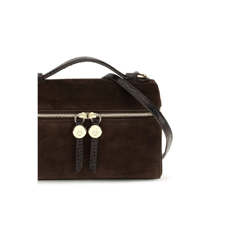 Brown Suede Leather Shoulder Bag Tory Burch