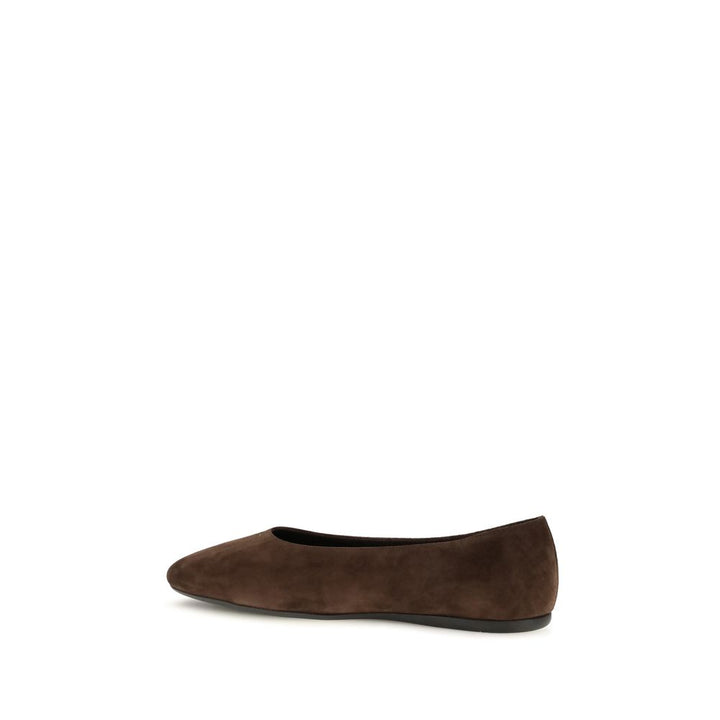 Brown Calf Leather Bos Taurus Ballet Flats Prada