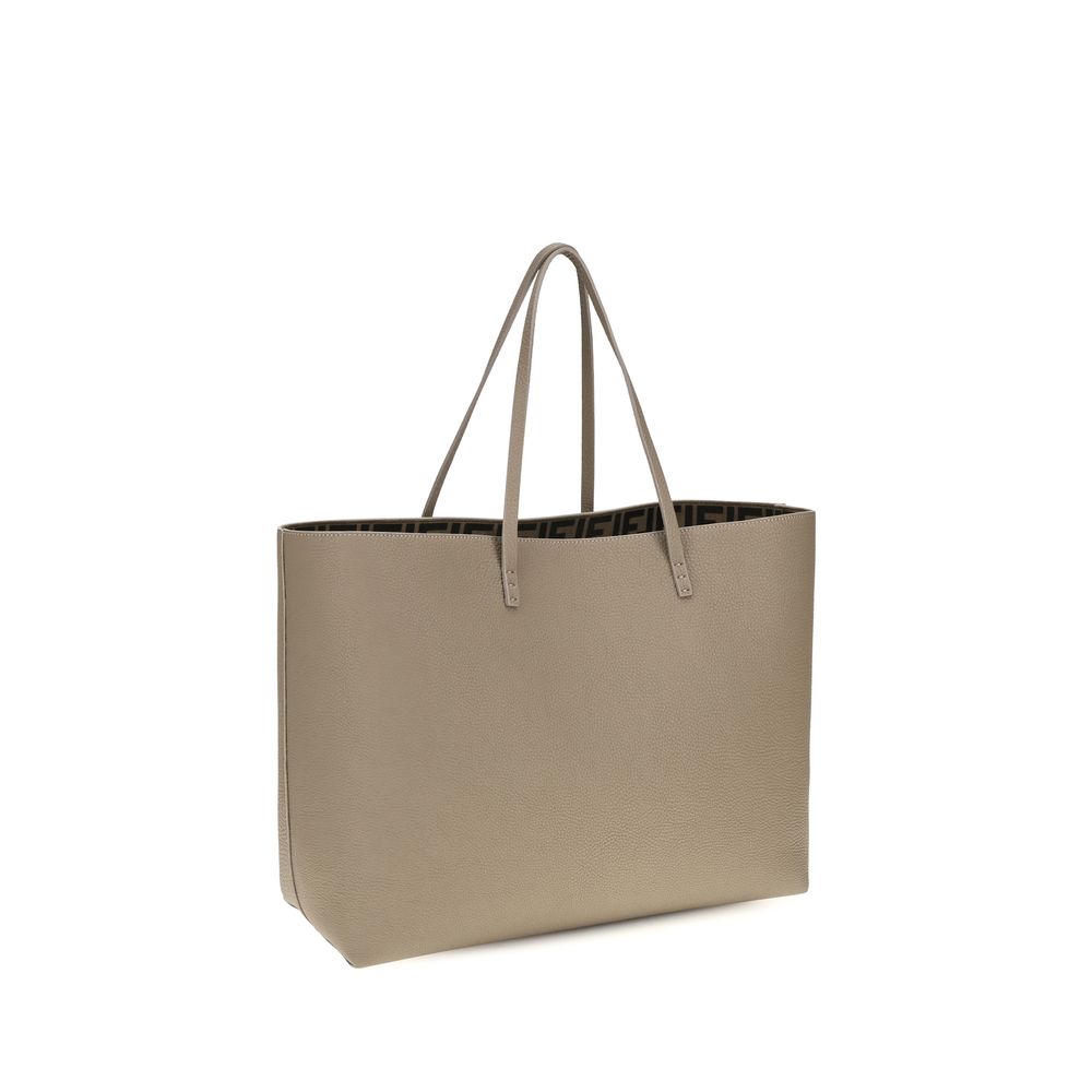 Beige Calf Leather Bos Taurus Shoulder Bag Fendi