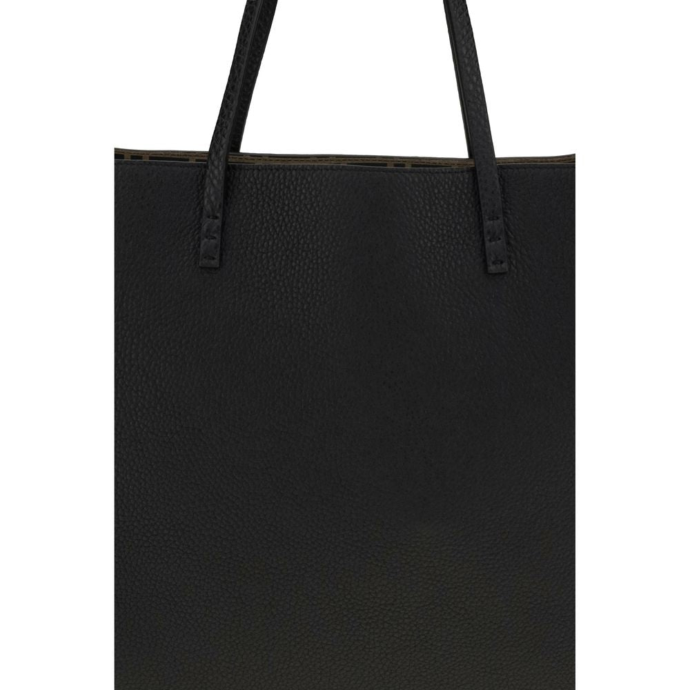 Black Calf Leather Bos Taurus Shoulder Bag Fendi