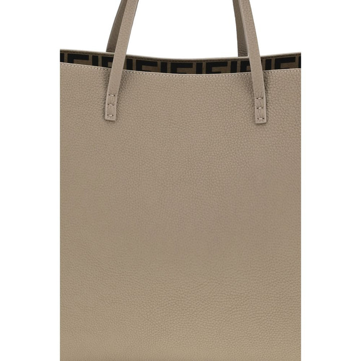 Beige Calf Leather Bos Taurus Shoulder Bag Fendi