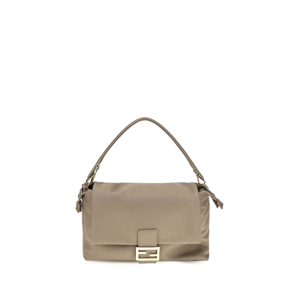 Beige Calf Leather Bos Taurus Shoulder Bag Fendi