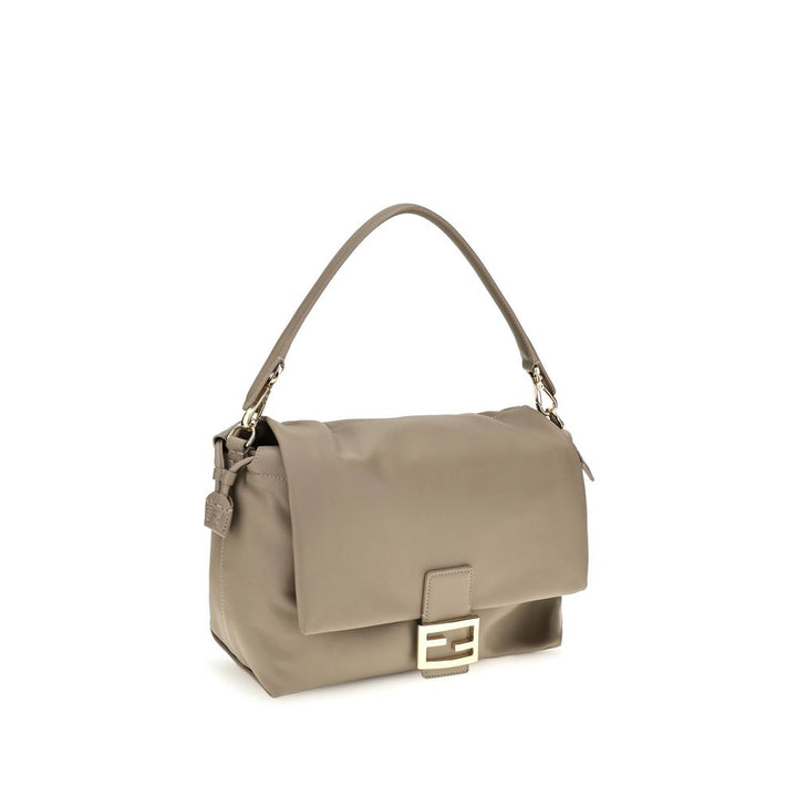 Beige Calf Leather Bos Taurus Shoulder Bag Fendi