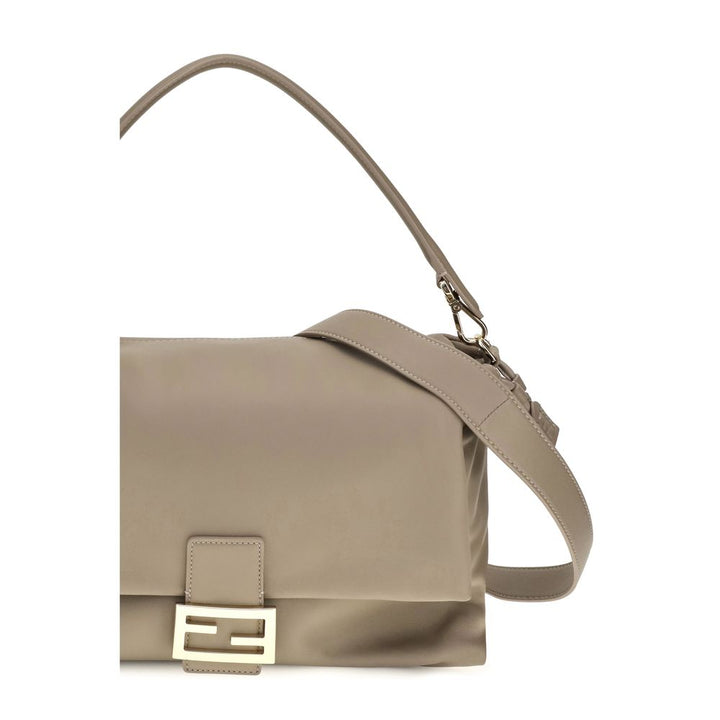 Beige Calf Leather Bos Taurus Shoulder Bag Fendi