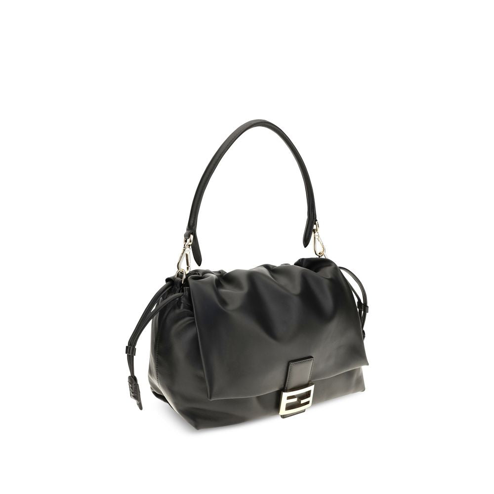 Black Calf Leather Bos Taurus Shoulder Bag Fendi