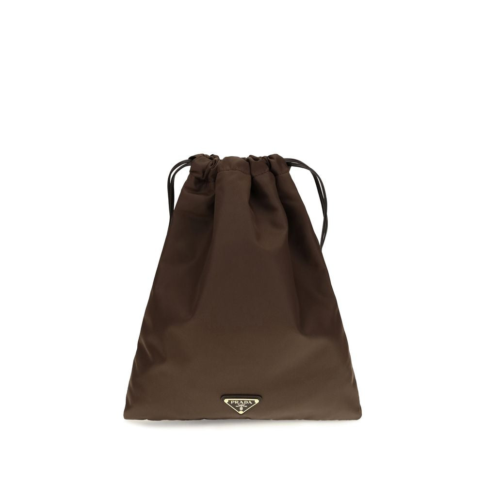 Brown Polyamide Clutch Bag Prada
