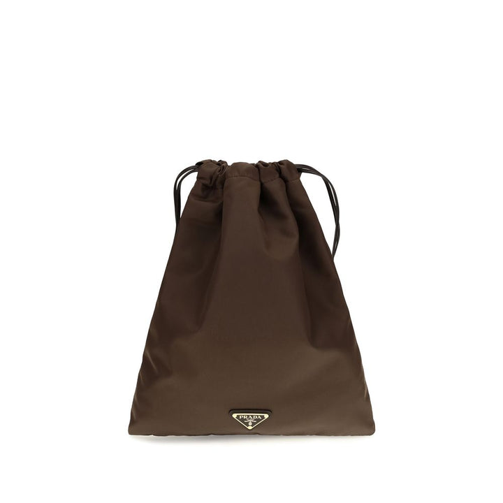 Brown Polyamide Clutch Bag Prada
