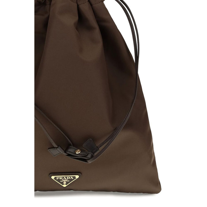 Brown Polyamide Clutch Bag Prada