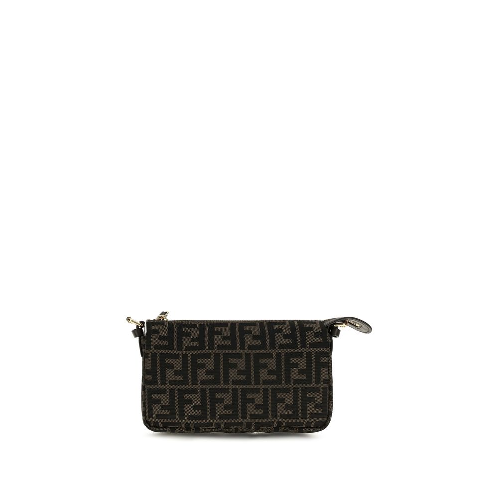 Brown Polyester Shoulder Bag Fendi