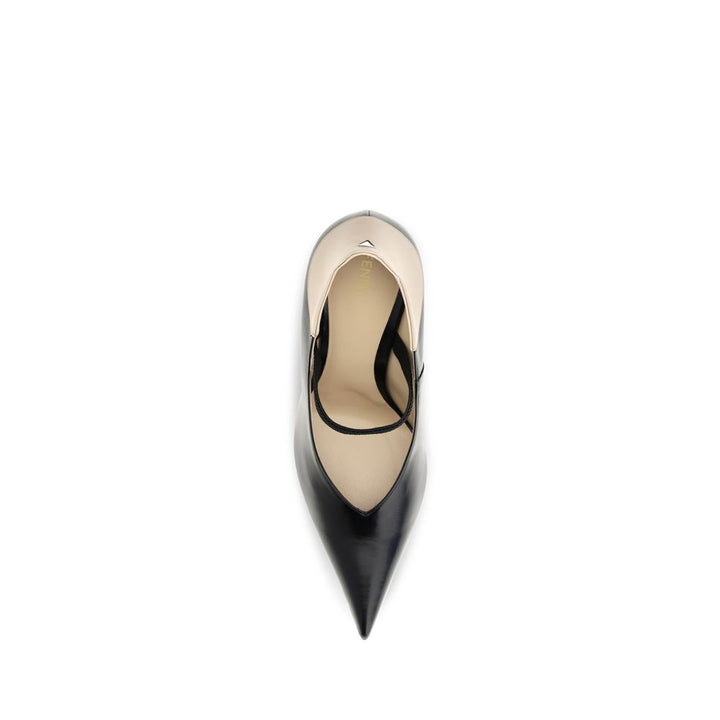 Black Calf Leather Bos Taurus High Heel Pumps Fendi