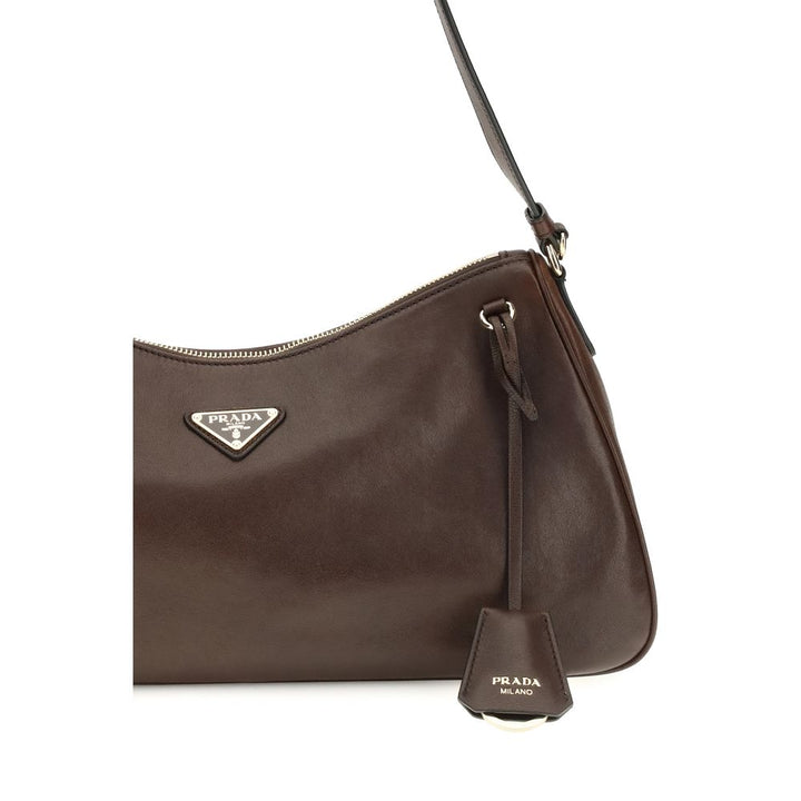 Brown Calf Leather Bos Taurus Shoulder Bag Prada