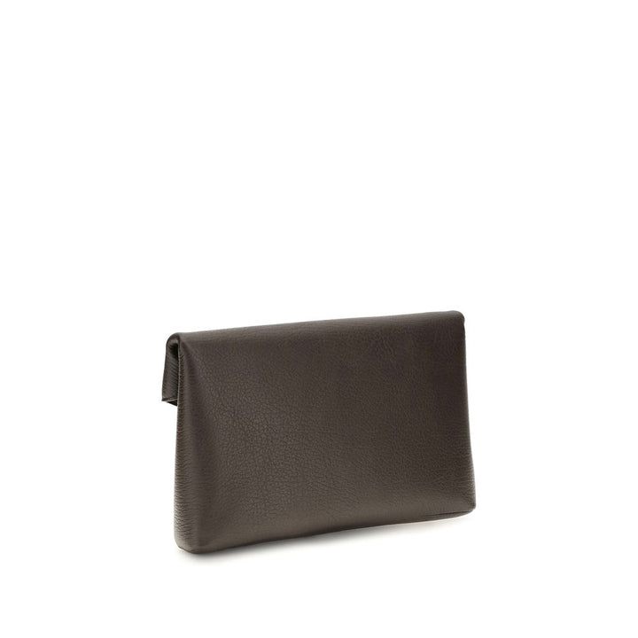 Brown Lamb Ovis Aries Aries Clutch Bag Saint Laurent