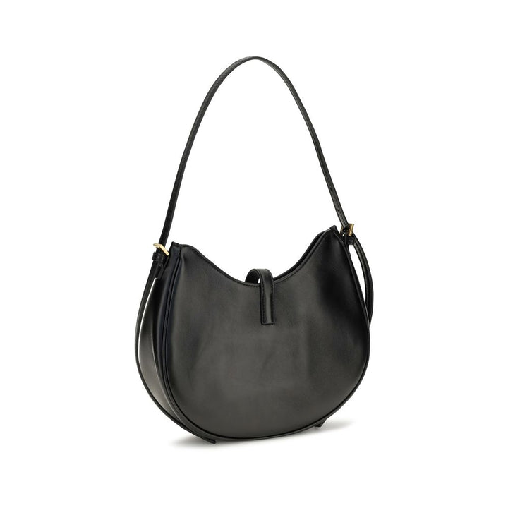 Black Calf Leather Bos Taurus Shoulder Bag Versace