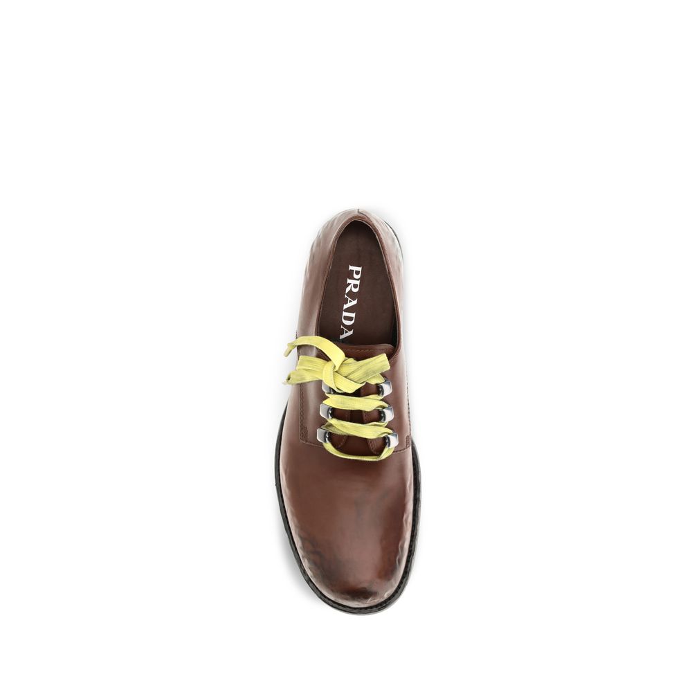 Brown Calf Leather Bos Taurus Slip-On Loafers Prada
