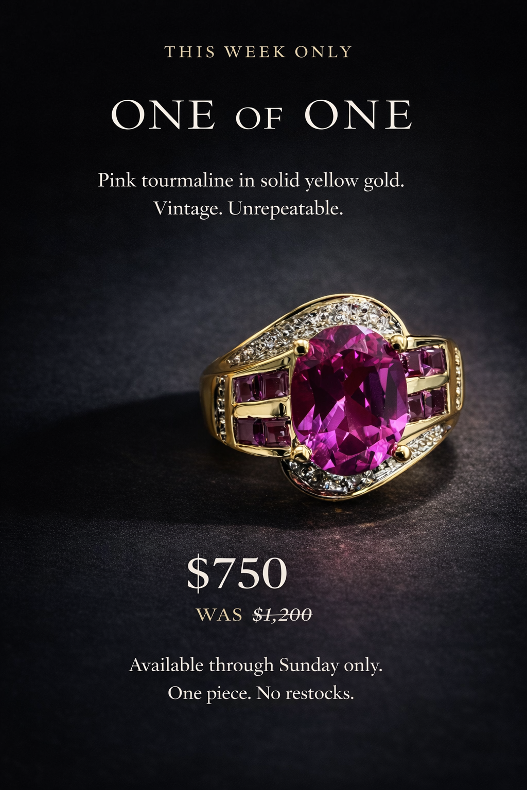 OOAK tourmaline & gold ring the layla edit.